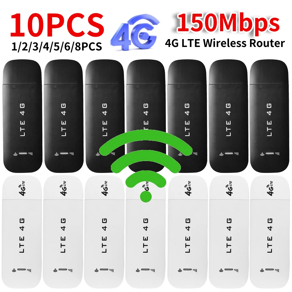 1-10PCS 4G LTE Wireless Router USB Dongle 150Mbps Modem Stick Mobile Broadband Sim Card Wireless WiFi Adapter Router Home Office
1-10PCS 4G LTE Wireless Router USB Dongle 150Mbps Modem Stick Mobile Broadband Sim Card Wireless WiFi Adapter Router Home Office