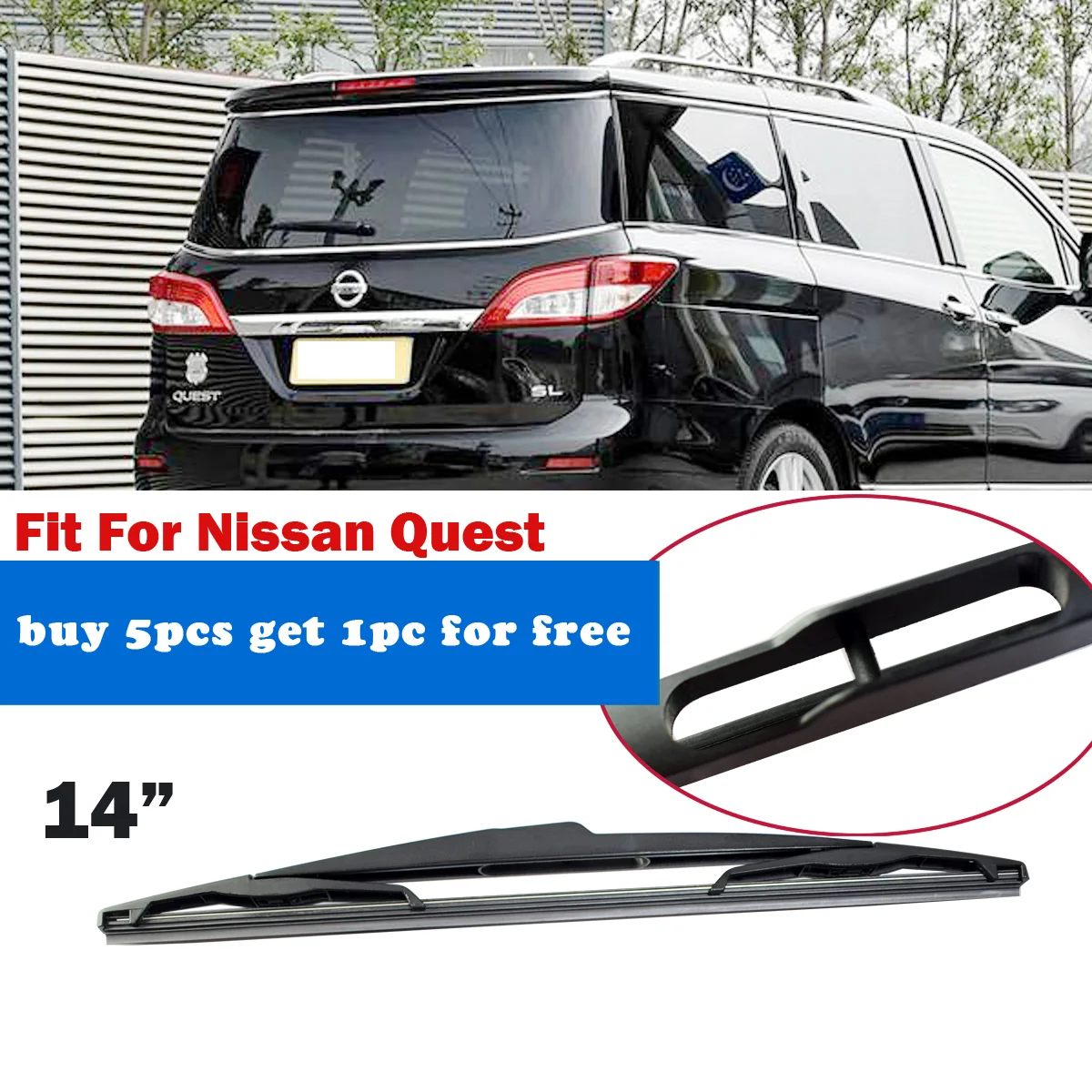 

1PC Car Rear Wiper Blade 14" Windscreen Windshield Auto Wipers Accessories for Nissan Quest YC102012-quest