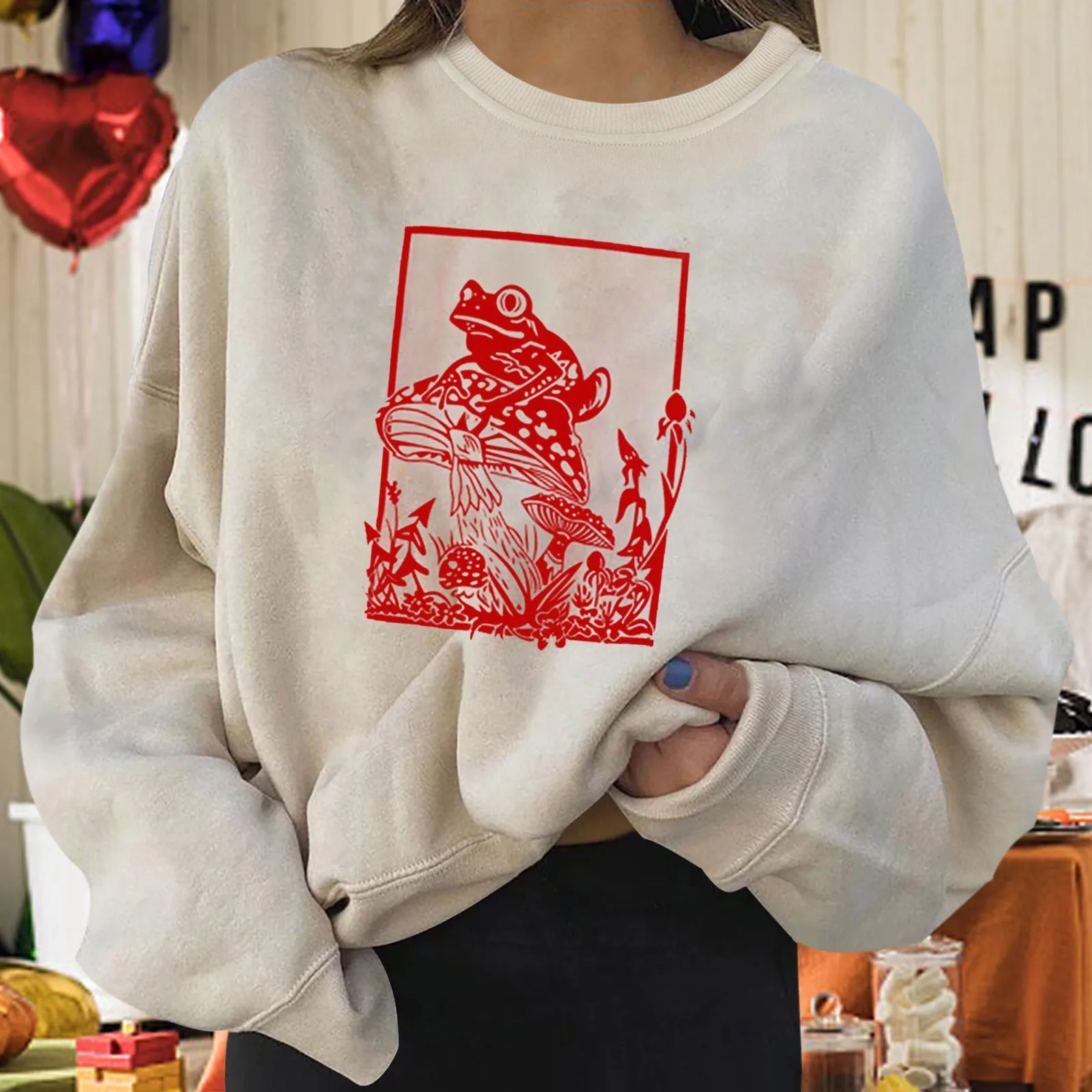Womens Halloween Print Sweatshirt Long Pullover Letter Print O Neck Printing Long Sleeve Women Womens Hooded Sweatshirt
Womens Halloween Print Sweatshirt Long Pullover Letter Print O Neck Printing Long Sleeve Women Womens Hooded Sweatshirt