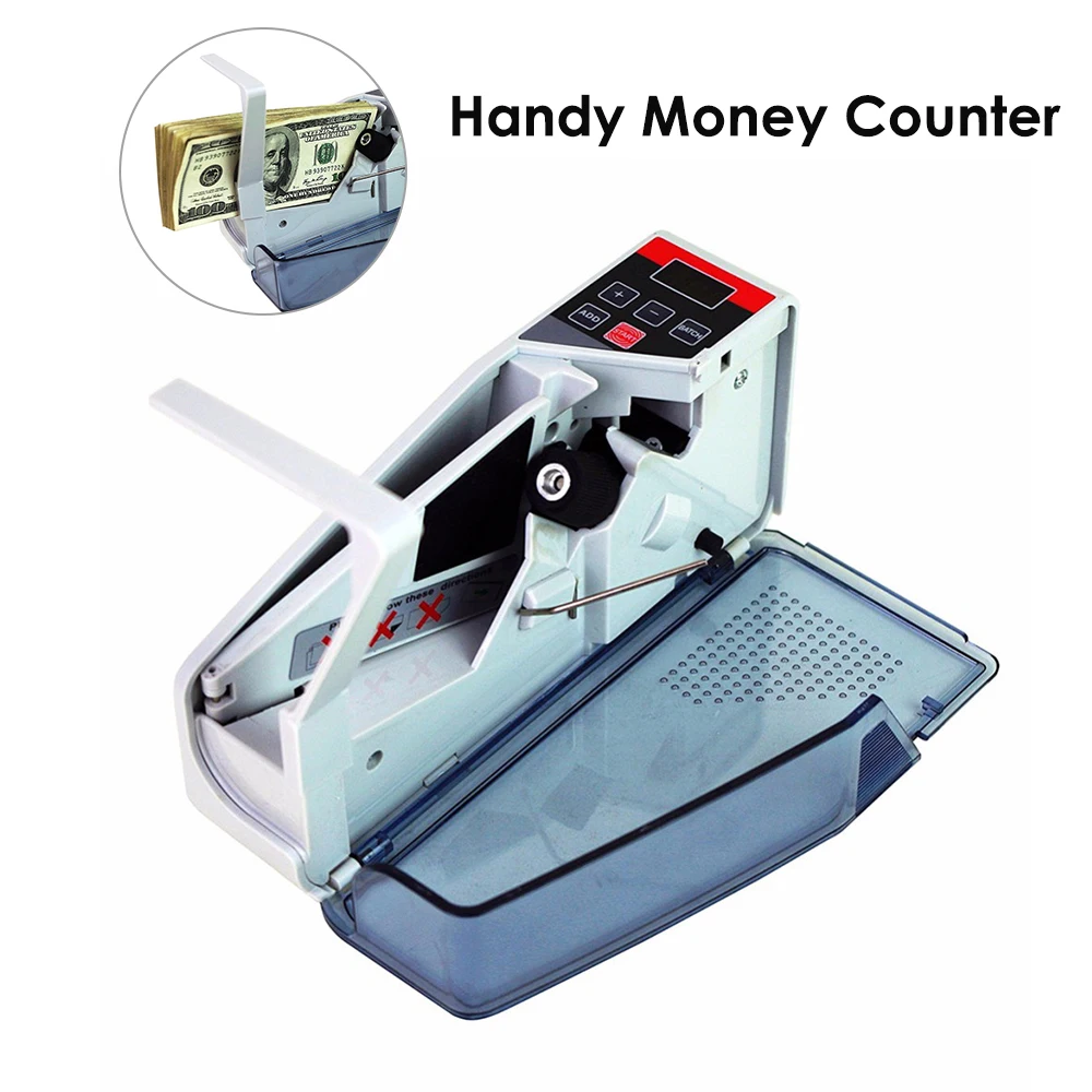 

NEW V40 Mini Portable Handy Money Counter, Currency Note Bill Cash Counting Machine, Battery or AC/DC Powered Banknote Count