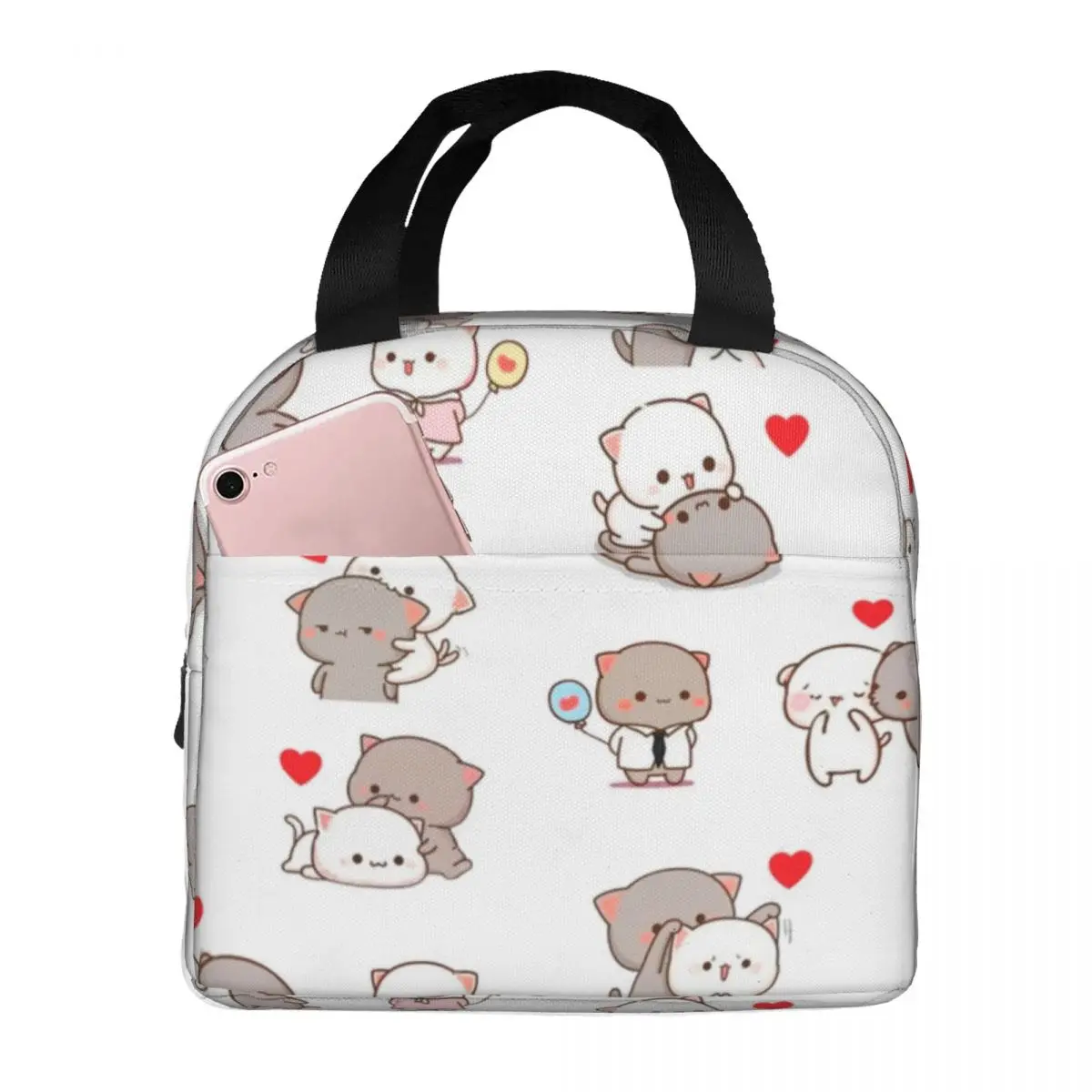 Lunch Bags for Men Women Mochi Peach Cat Peach And Goma Insulated Cooler Bags Waterproof Picnic School Tote Food Storage Bags
Lunch Bags for Men Women Mochi Peach Cat Peach And Goma Insulated Cooler Bags Waterproof Picnic School Tote Food Storage Bags