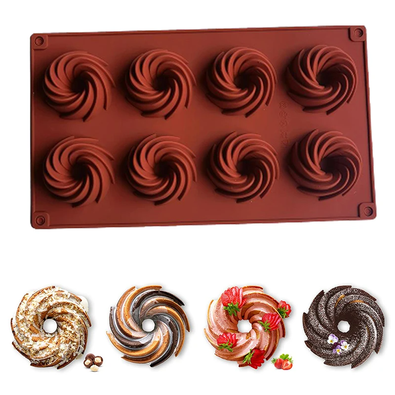8 Spiral Chocolate Biscuit Mold Eggs Ice Cream Ice Cream Silicone Donut Mold Home Kitchen DIY Cake Baking Decoration Tools
8 Spiral Chocolate Biscuit Mold Eggs Ice Cream Ice Cream Silicone Donut Mold Home Kitchen DIY Cake Baking Decoration Tools