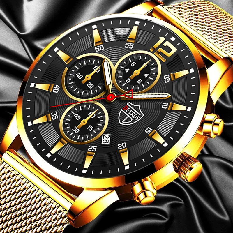 Fashion Mens Watches Luxury Stainless Steel Mesh Belt Quartz Wrist Watch Luminous Clock Men Business Casual Leather Strap Watch
Fashion Mens Watches Luxury Stainless Steel Mesh Belt Quartz Wrist Watch Luminous Clock Men Business Casual Leather Strap Watch