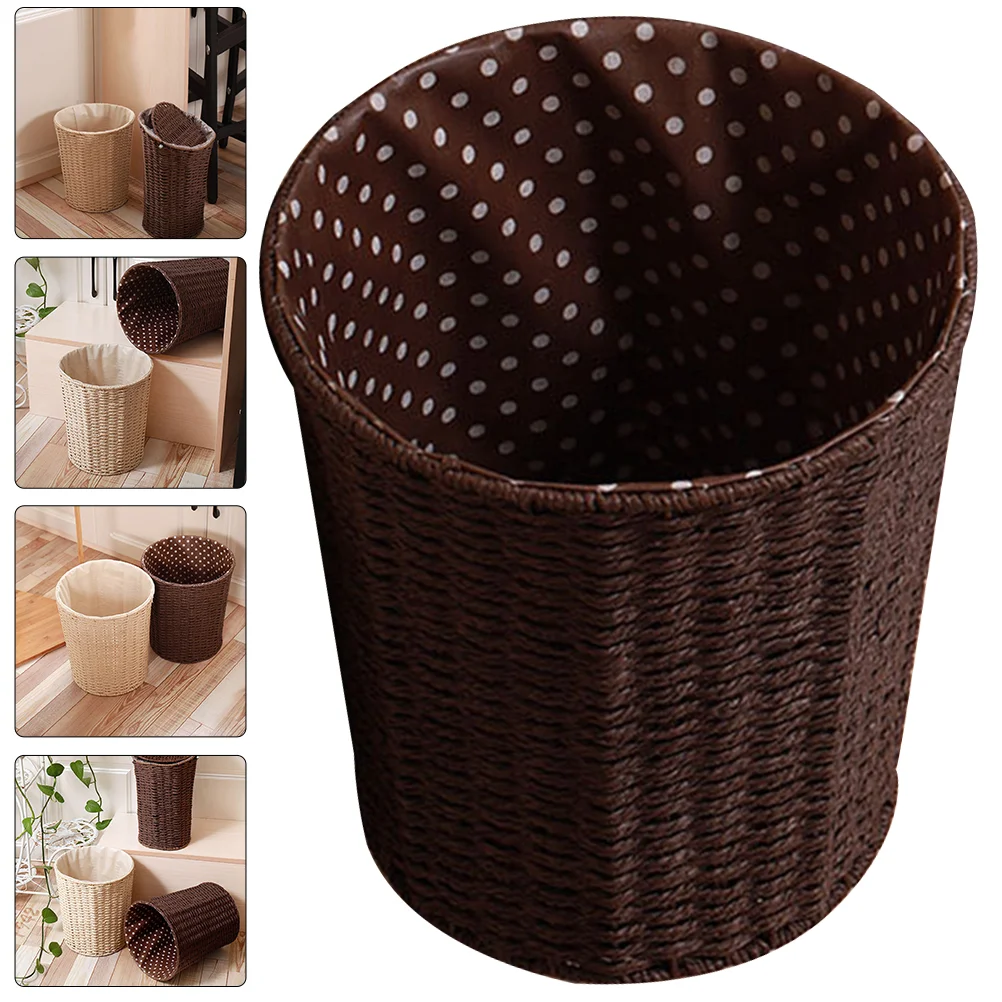 

Basket Trash Can Woven Waste Bin Rattan Garbage Storage Kitchen Paper Wastebasket Bucket Litter Rustic Bins Wicker Baskets