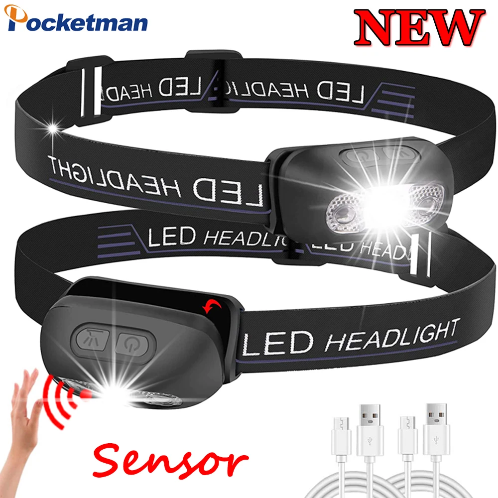 Powerful LED Headlamp Motion Sensor Headlights USB Rechargeable 5 Modes Headlamp Waterproof Headlight with Built-in Battery
Powerful LED Headlamp Motion Sensor Headlights USB Rechargeable 5 Modes Headlamp Waterproof Headlight with Built-in Battery