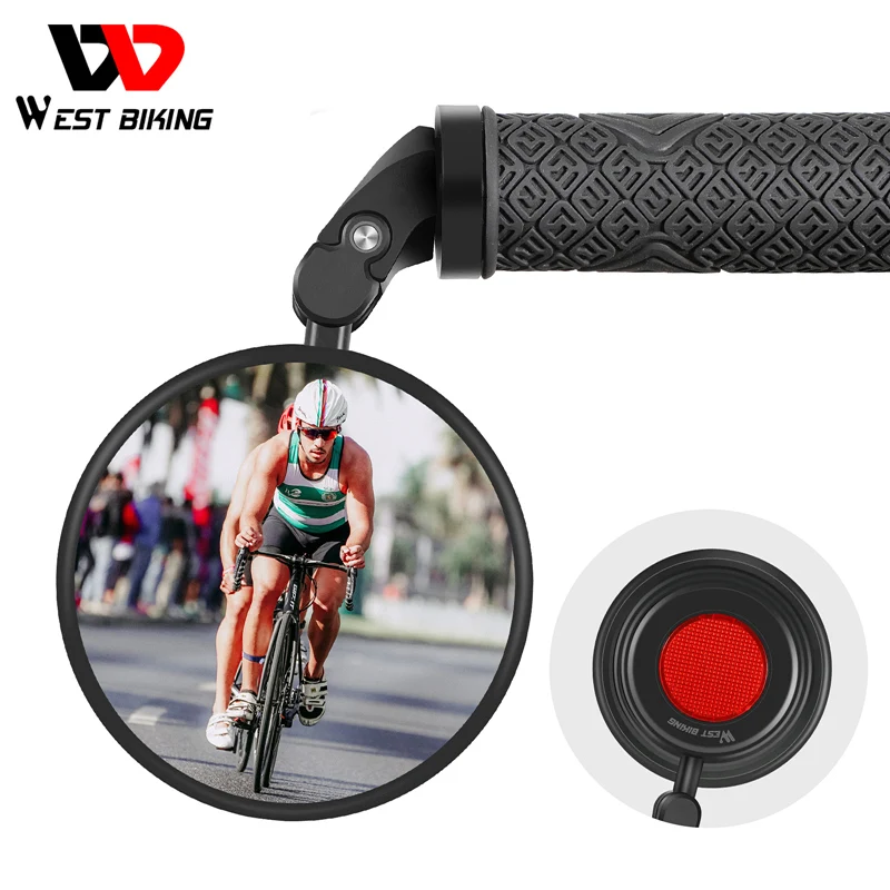 WEST BIKING руль для велосипеда с зеркалом заднего вида 360 регулируемые выпуклые