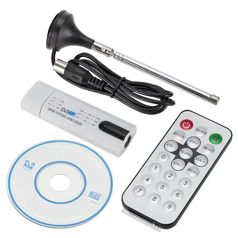 Digital Satellite DVB T2 USB TV Stick Tuner with Antenna Receiver Remote Control HDTV For DVB-T2/DVB-C/FM/DAB Laptop PC TV
Digital Satellite DVB T2 USB TV Stick Tuner with Antenna Receiver Remote Control HDTV For DVB-T2/DVB-C/FM/DAB Laptop PC TV