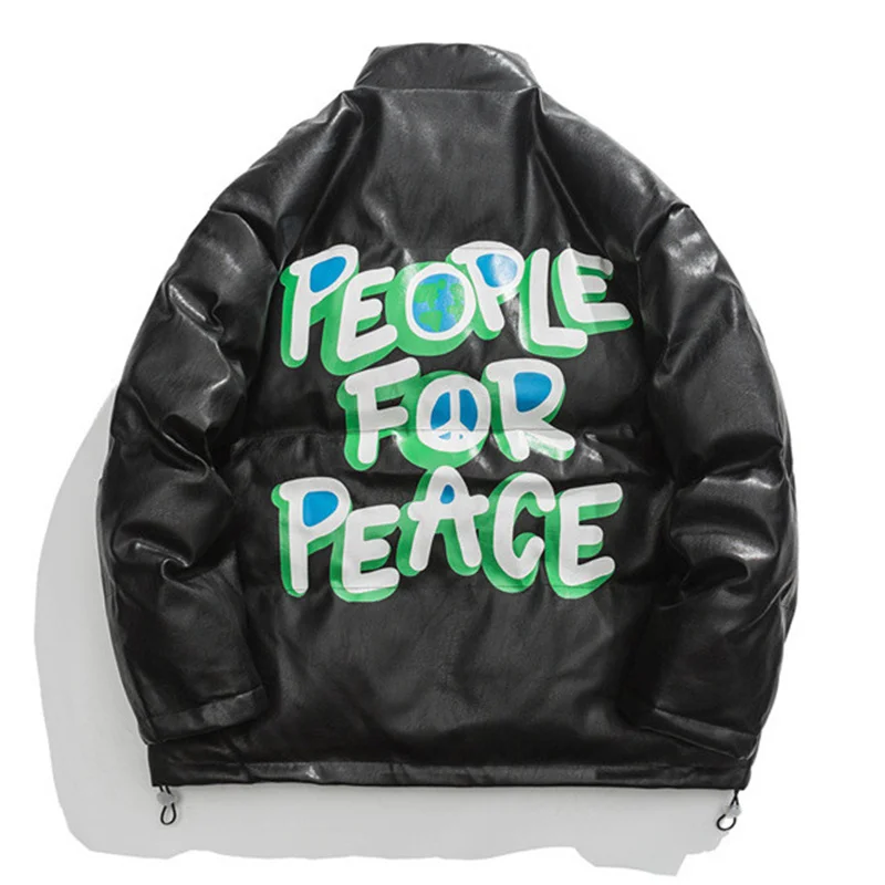 Men Thicken Padded Jacket Parka Letter Printed PU Leather Heavy Jackets Streetwear Winter Korean Fashion Thermal Puffer Coats
Men Thicken Padded Jacket Parka Letter Printed PU Leather Heavy Jackets Streetwear Winter Korean Fashion Thermal Puffer Coats