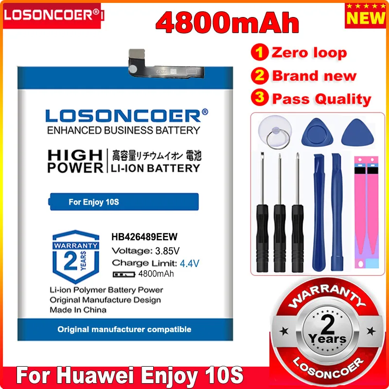 LOSONCOER 4800mAh HB426489EEW Battery for Huawei Enjoy 10S in stock cell phone battery Replace old batteries
LOSONCOER 4800mAh HB426489EEW Battery for Huawei Enjoy 10S in stock cell phone battery Replace old batteries