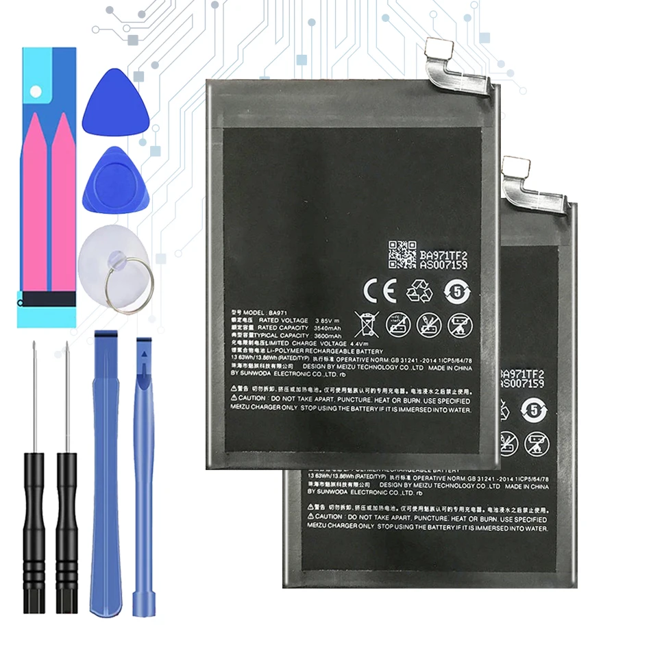 For Mei Zu BA971 BA 971 3600mAh Mobile Phone Battery For Meizu 16s M971Q/C/Y Batteria + Free Tools
For Mei Zu BA971 BA 971 3600mAh Mobile Phone Battery For Meizu 16s M971Q/C/Y Batteria + Free Tools
