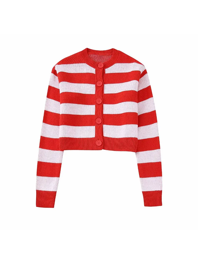 YLJHQX Women Fashion Striped Cropped Knit Cardigan Sweater Vintage Long Sleeve Front Button Female Outerwear Chic Tops
YLJHQX Women Fashion Striped Cropped Knit Cardigan Sweater Vintage Long Sleeve Front Button Female Outerwear Chic Tops