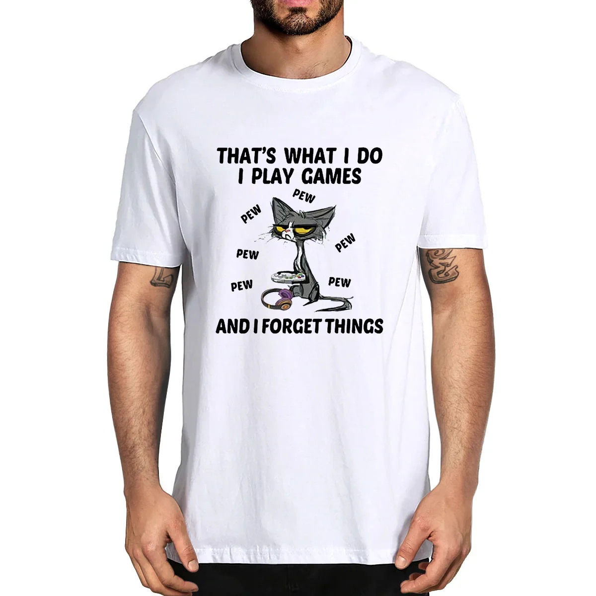Black Cat That's What I Do I Play Games And I Forget Things Cat Funny Summe Men's 100% Cotton Novelty T-Shirt Unisex Women Tee
Black Cat That's What I Do I Play Games And I Forget Things Cat Funny Summe Men's 100% Cotton Novelty T-Shirt Unisex Women Tee