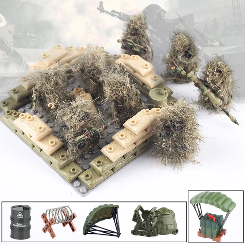 WW2 Military Sniper Camouflage Army Building Blocks Soldier Figures Weapon Rifle 98K Gun SWAT Accessories Bricks Toys Boys Gifts
WW2 Military Sniper Camouflage Army Building Blocks Soldier Figures Weapon Rifle 98K Gun SWAT Accessories Bricks Toys Boys Gifts