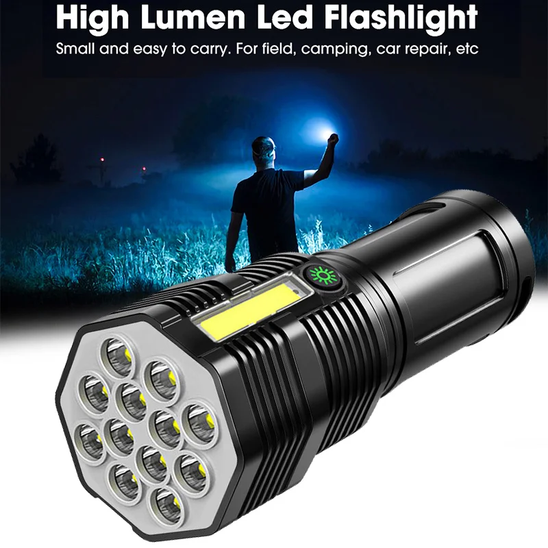 

12LED Emergency Handheld Flashlights For Household Water Resistant Extremely Bright LED Flash Light for Hiking,Camping,Survival