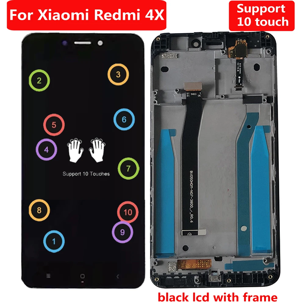 Original LTPro Glass Sensor LCD Display Touch Panel Screen Digitizer Assembly + Frame For Xiaomi Redmi 4X Parts MAE136 10 touch
Original LTPro Glass Sensor LCD Display Touch Panel Screen Digitizer Assembly + Frame For Xiaomi Redmi 4X Parts MAE136 10 touch