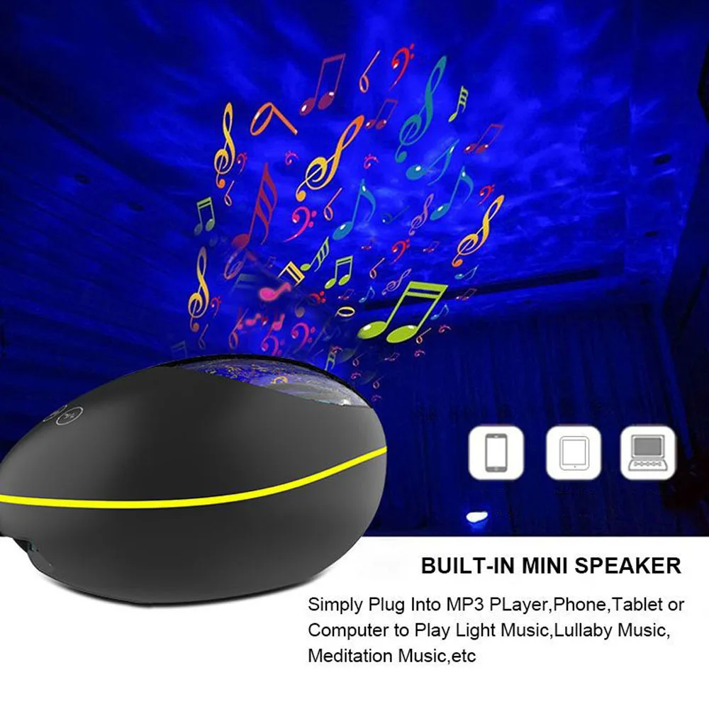 Музыкальный Bluetooth проектор Lucky Stone, светодиодный ночсветильник, океанская волна, дистанционное управление, цветной светодиодный проектор для украшения спальни
Музыкальный Bluetooth проектор Lucky Stone, светодиодный ночсветильник, океанская волна, дистанционное управление, цветной светодиодный проектор для украшения спальни