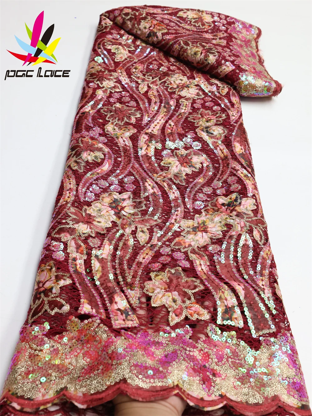 PGC African Printing Lace Fabric 2022 High Quality Lace With Sequins French Nigerian Lace Fabrics For Wedding Dress Sew LY1532-5
PGC African Printing Lace Fabric 2022 High Quality Lace With Sequins French Nigerian Lace Fabrics For Wedding Dress Sew LY1532-5