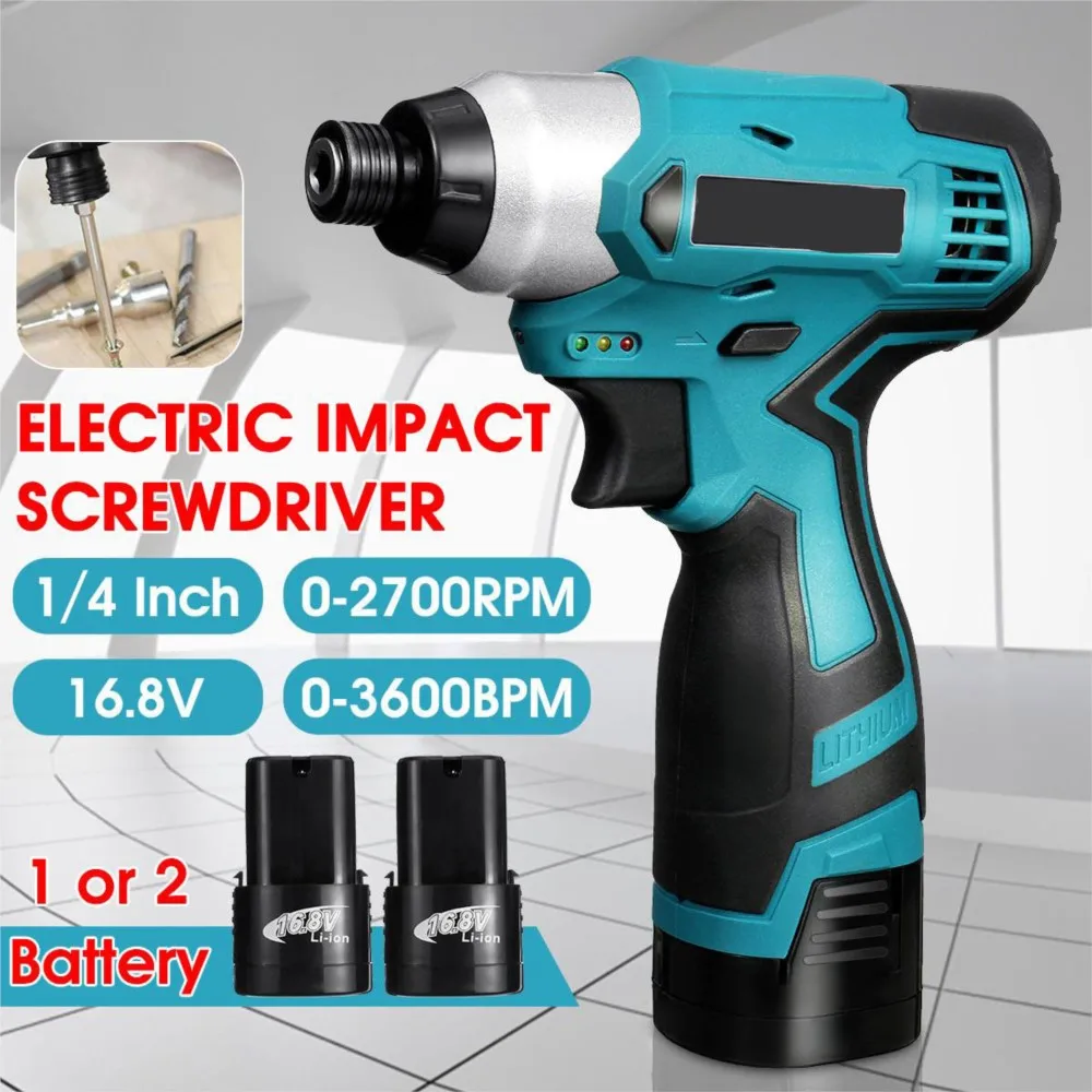 16.8V Electric Cordless Drill Screwdriver Impact Driver 2X Lithium Battery Rechargeable 1/4 inch Industry Power Tools
16.8V Electric Cordless Drill Screwdriver Impact Driver 2X Lithium Battery Rechargeable 1/4 inch Industry Power Tools