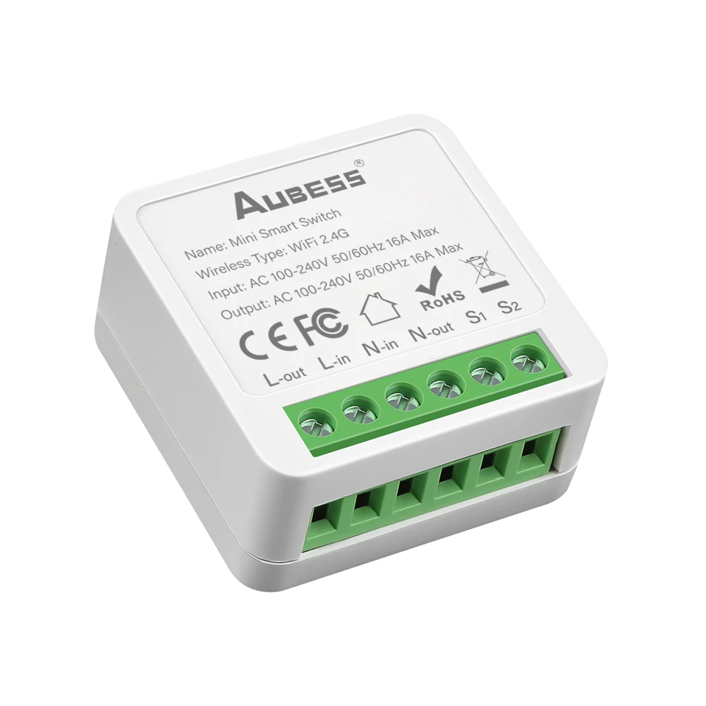 Умный выключатель Aubess 16 А с поддержкой Wi-Fi и монитором питания
Умный выключатель Aubess 16 А с поддержкой Wi-Fi и монитором питания