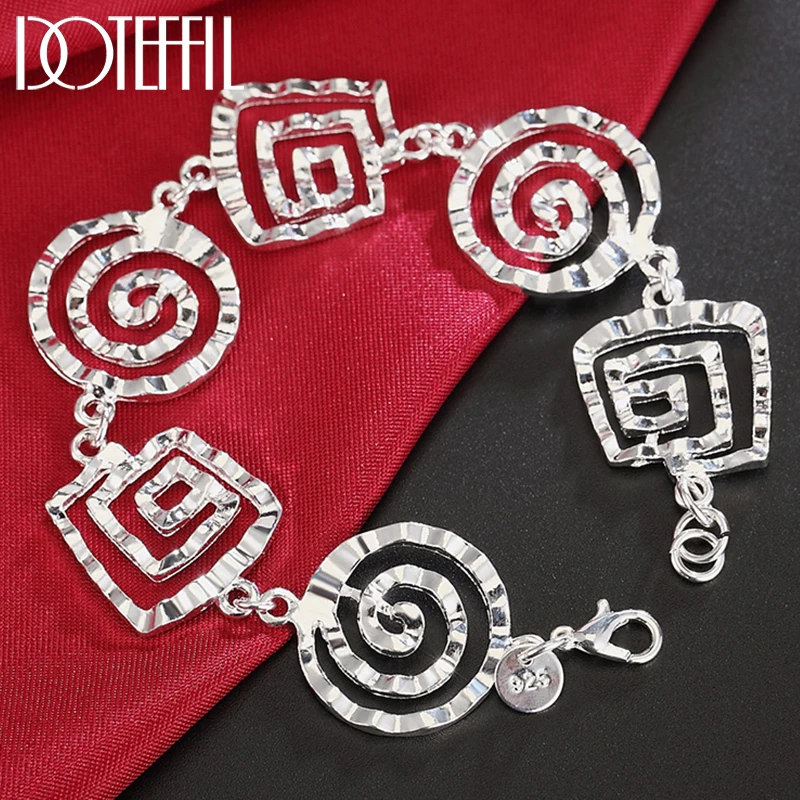 DOTEFFIL 925 Sterling Silver Wave Whorl Bracelet For Women Wedding Engagement Party Fashion Jewelry
DOTEFFIL 925 Sterling Silver Wave Whorl Bracelet For Women Wedding Engagement Party Fashion Jewelry