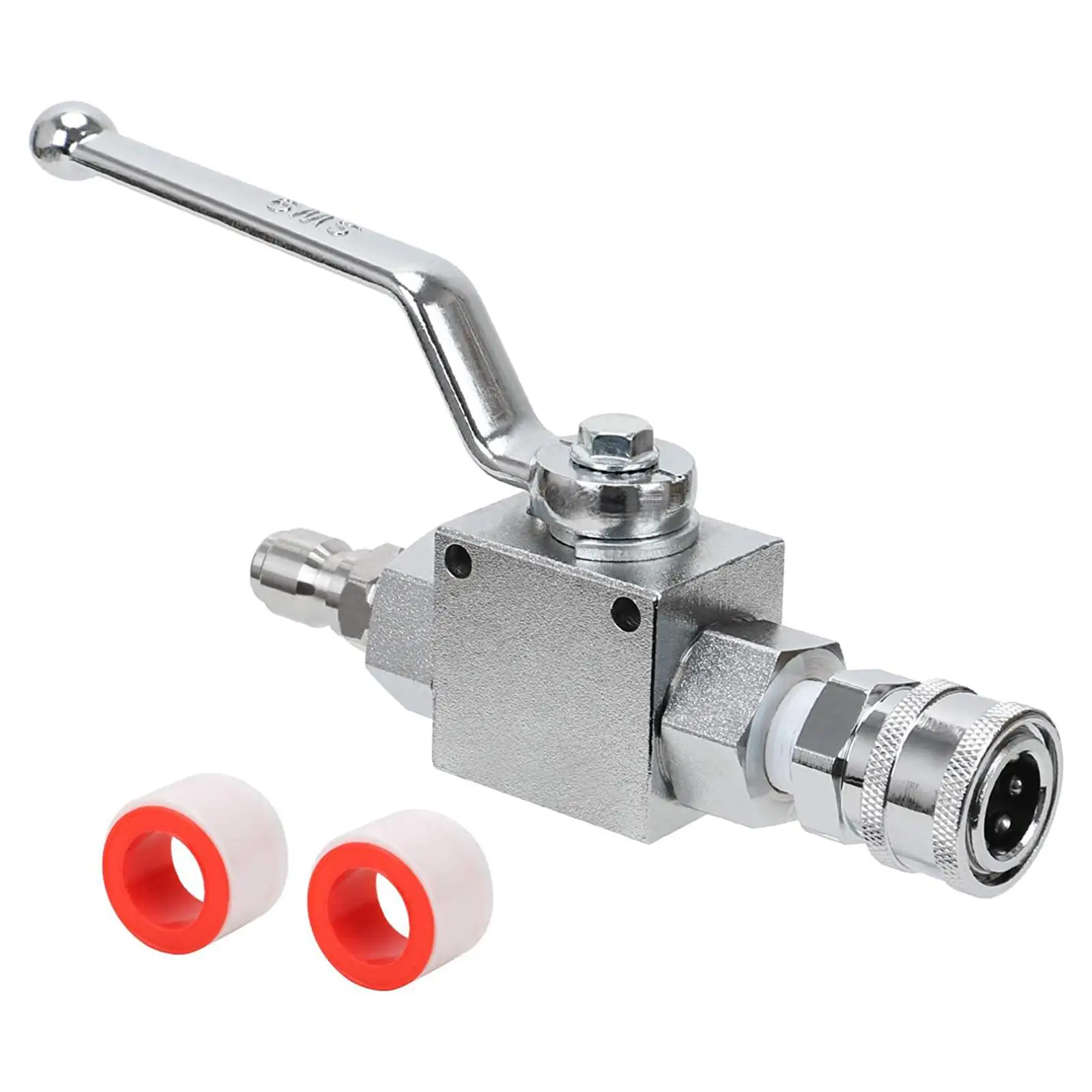 

Ball valve 3/8 inch Quick Connect Control Valve with Locking Handles 4500PSI Shut Off for Power Washer Hose Washer Fittings