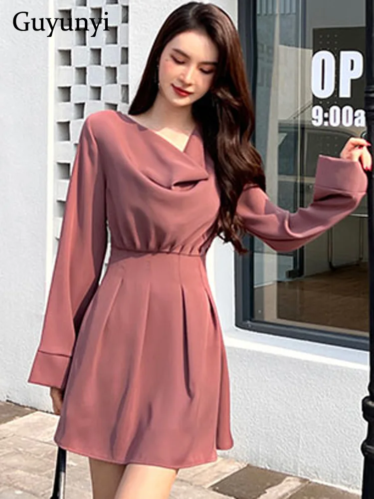 England Style Mini Dress 2022 Spring Solid Color Sexy Swinging Collar Loose Long Sleeves Vacation High Waist A-Line Dresses
England Style Mini Dress 2022 Spring Solid Color Sexy Swinging Collar Loose Long Sleeves Vacation High Waist A-Line Dresses
