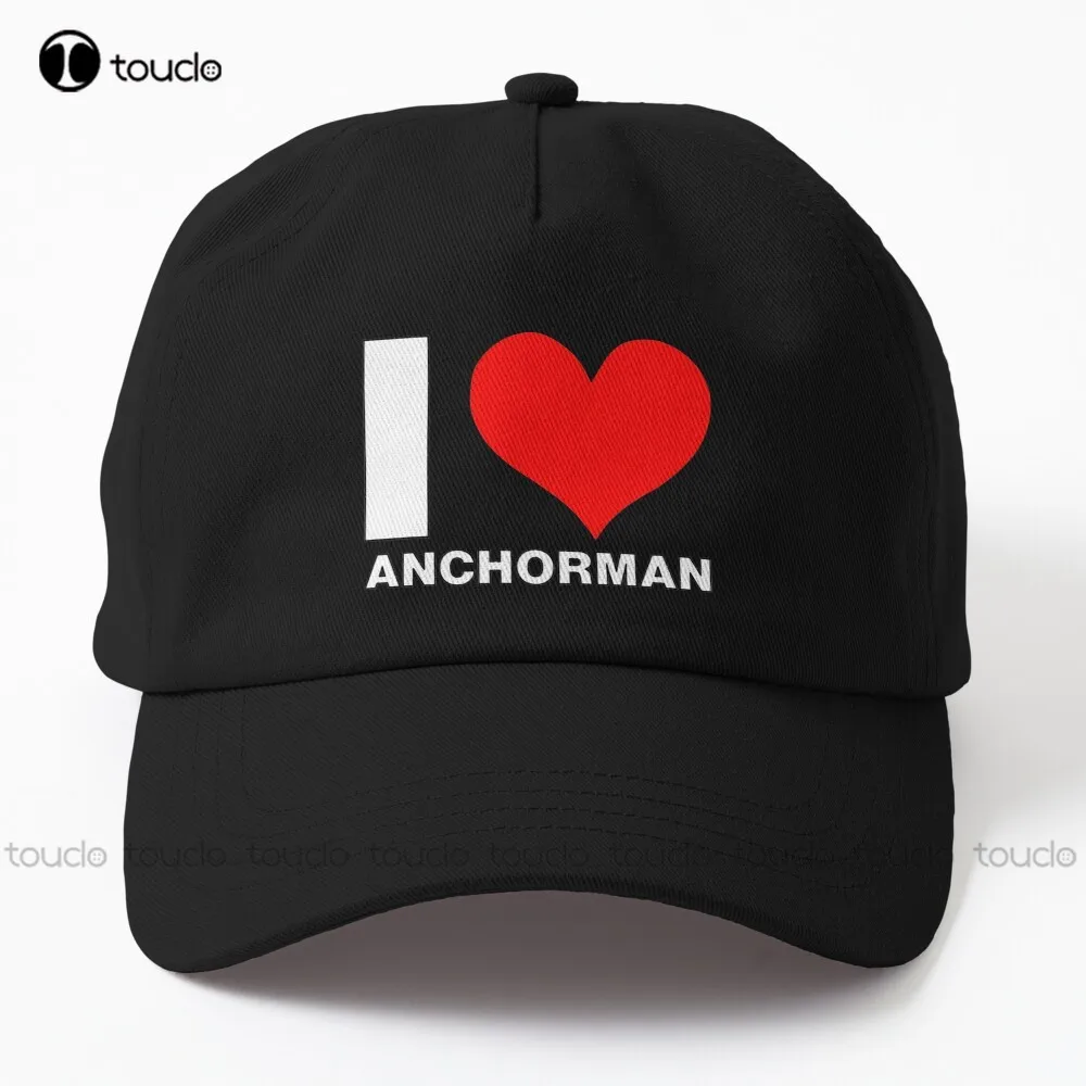 

I Love Anchorman Job Work Profession The Legend Of Ron Burgundy Dad Hat Cool Hats For Men Street Skateboard Denim Color Harajuku