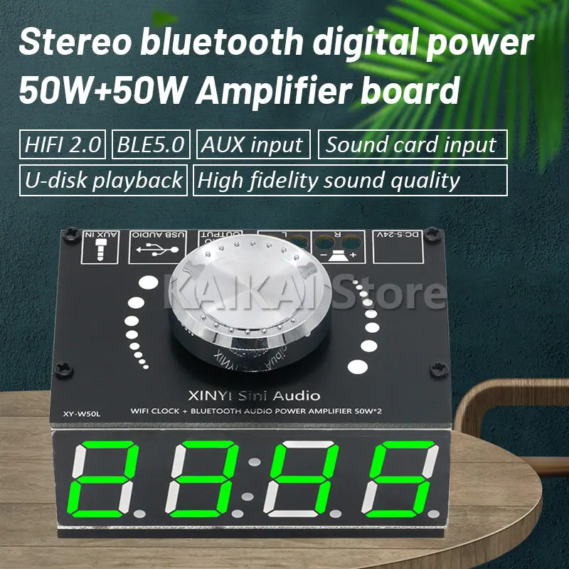 Hi-Fi 50 Вт * 2, стерео, Bluetooth, цифровой усилитель мощности, плата, модуль с WIFI, часы синхронизации Xinyi XY-W50L
Hi-Fi 50 Вт * 2, стерео, Bluetooth, цифровой усилитель мощности, плата, модуль с WIFI, часы синхронизации Xinyi XY-W50L