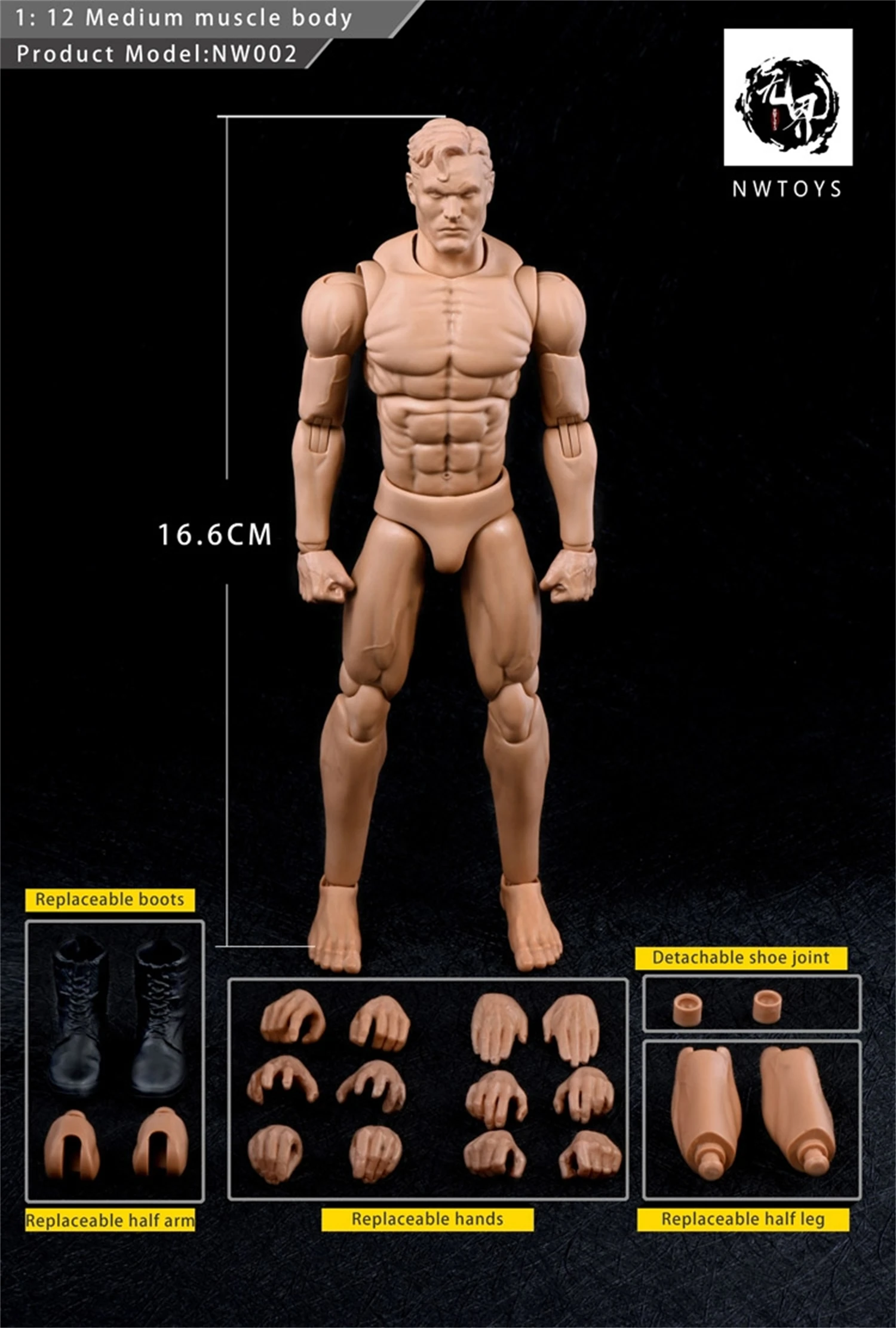 NWTOYS 1/12 NW002 Suntan Skin средние мышцы тела мужской гибкий экшн-фигурка 6 дюймов модель куклы
NWTOYS 1/12 NW002 Suntan Skin средние мышцы тела мужской гибкий экшн-фигурка 6 дюймов модель куклы