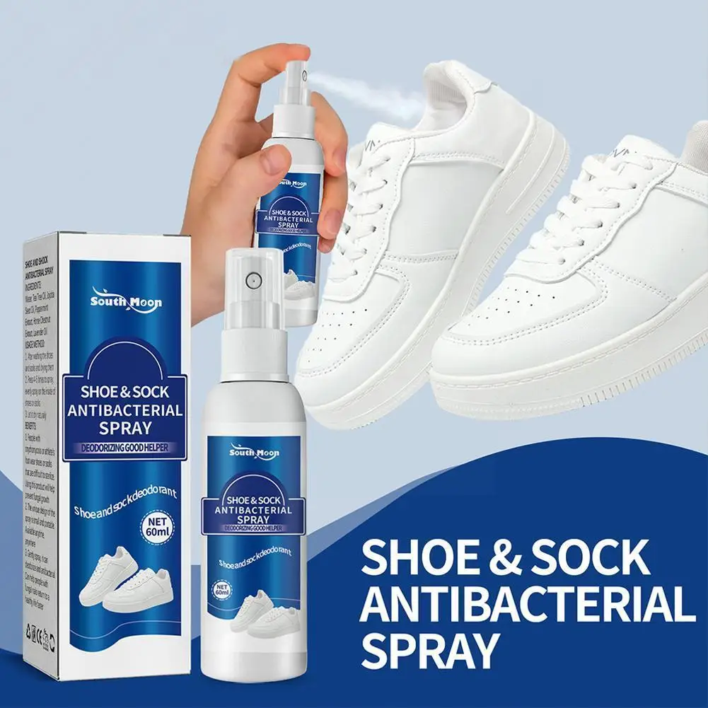 

60ml Shoe Shock Antibacterial Spray Foot Odor Shoes Odor Spray Socks Stink Antiperspirant Freshener Refresh Remover J8G1