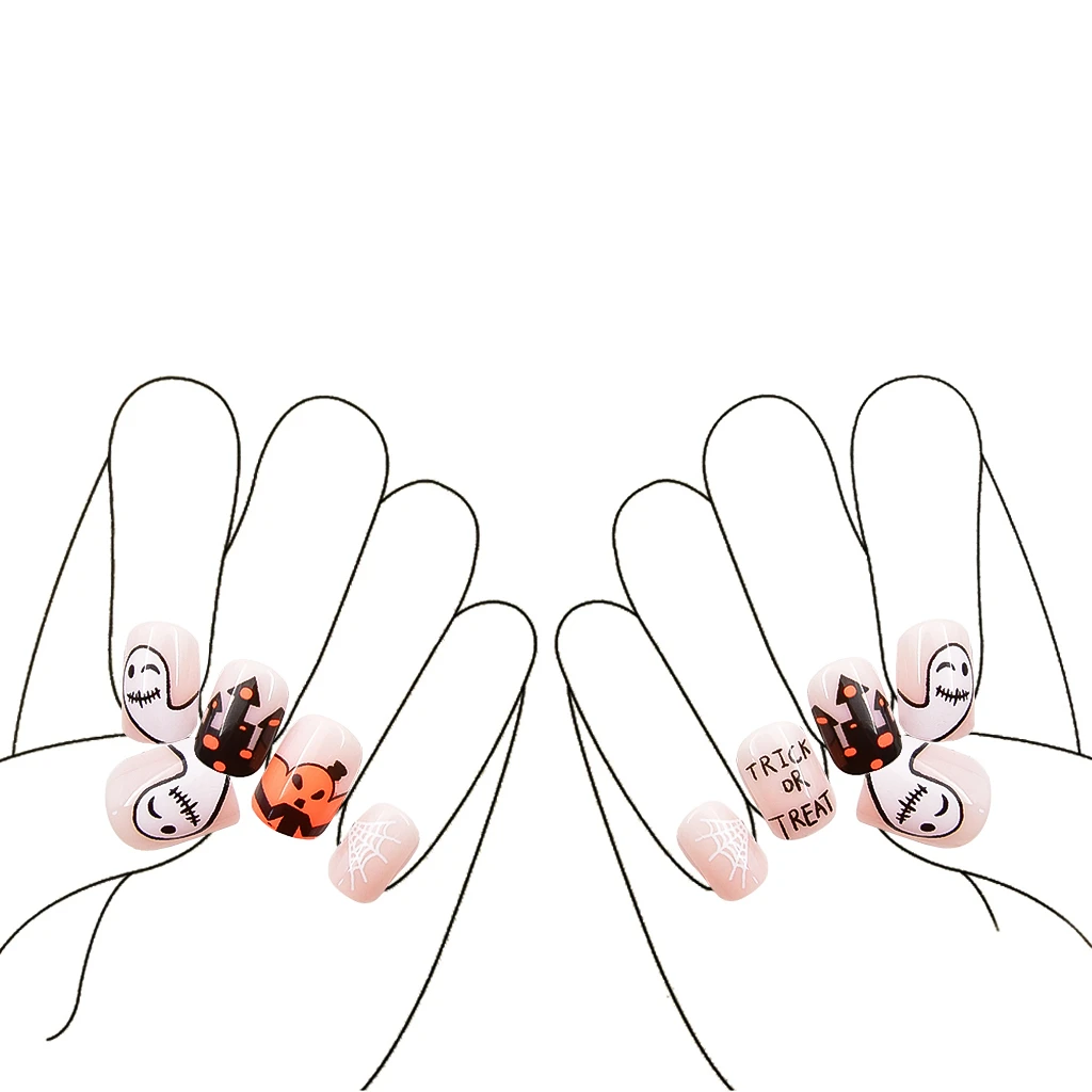24 Pcs/Pack Halloween Medium Short Fake Nails with Design Pattern Square Squoval Shape False Nail Tips with Jelly Glue Toolkit
24 Pcs/Pack Halloween Medium Short Fake Nails with Design Pattern Square Squoval Shape False Nail Tips with Jelly Glue Toolkit