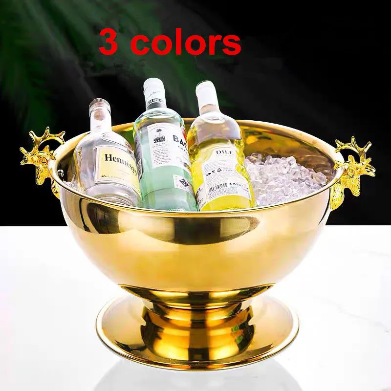 304 stainless steel Deer Head ear Wall Champagne Keg Double Wall Food Grade Red wine beer Ice Bucket Bar Supplies
304 stainless steel Deer Head ear Wall Champagne Keg Double Wall Food Grade Red wine beer Ice Bucket Bar Supplies