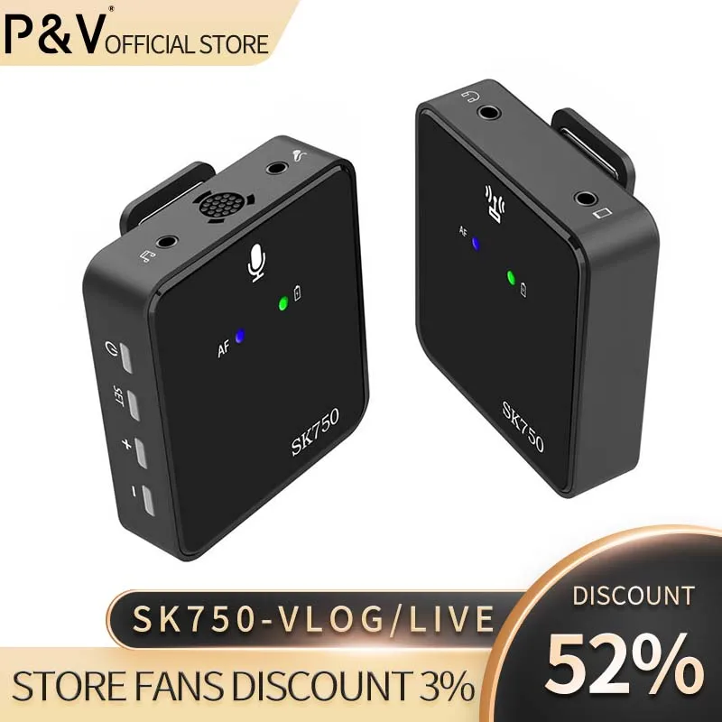 P&V SK750 Outdoor Live Broadcast Wireless Lavalier Microphone Supports Bluetooth Accompaniment Noise Reduction Monitoring
P&V SK750 Outdoor Live Broadcast Wireless Lavalier Microphone Supports Bluetooth Accompaniment Noise Reduction Monitoring
