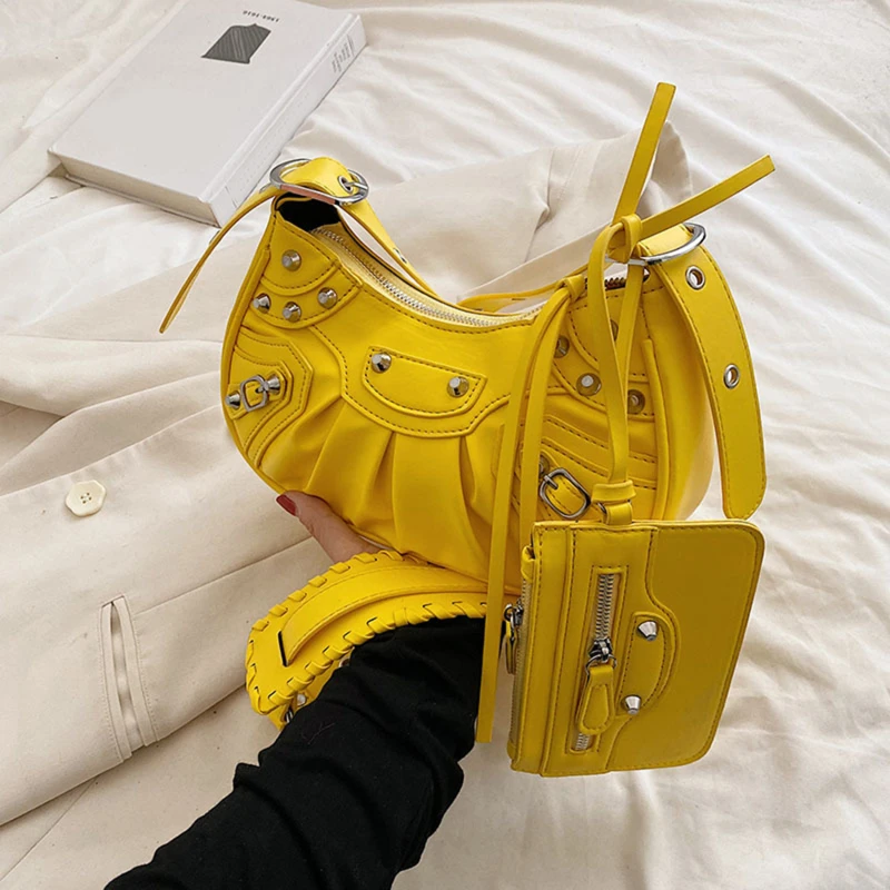 Women PU Leather Rivet Studded Shoulder Bag Lady Zipper Messenger Bags Hot Style Ladies Embroidered Bag
Women PU Leather Rivet Studded Shoulder Bag Lady Zipper Messenger Bags Hot Style Ladies Embroidered Bag