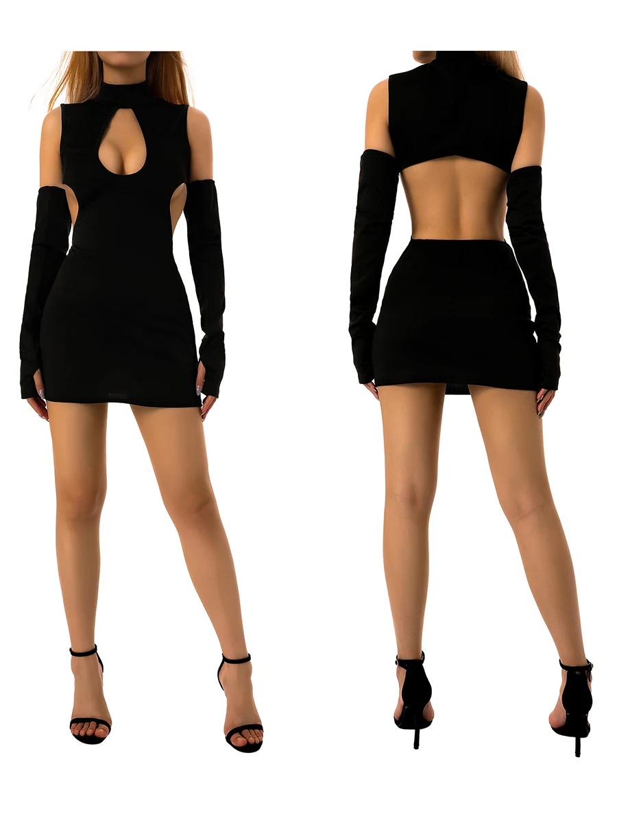 Women’s Casual Sleeveless Short Dress Fashion Solid Color Hollow Skinny Dress with Arm Sleeves
Women’s Casual Sleeveless Short Dress Fashion Solid Color Hollow Skinny Dress with Arm Sleeves
