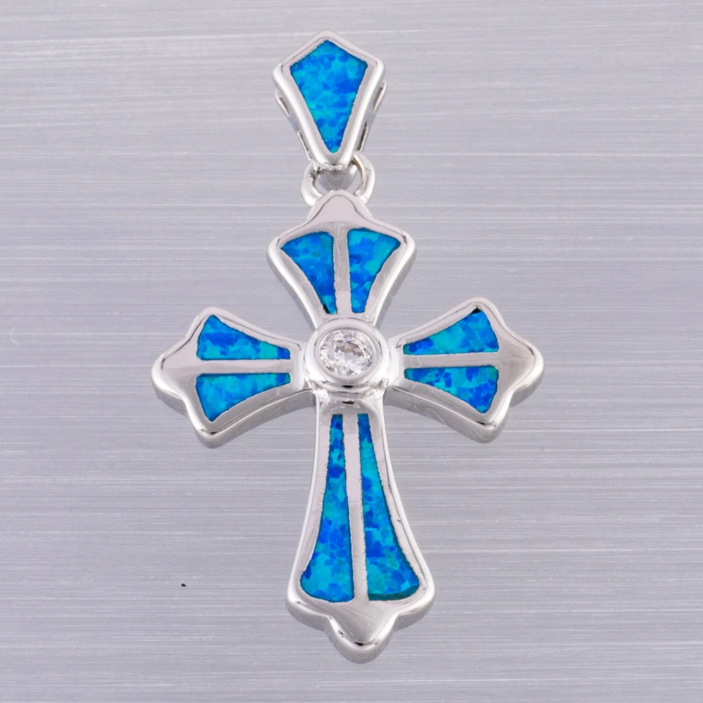 KONGMOON Patonce Cross Ocean Blue Fire Opal CZ Silver Plated Jewelry for Women Pendant for Necklace
KONGMOON Patonce Cross Ocean Blue Fire Opal CZ Silver Plated Jewelry for Women Pendant for Necklace
