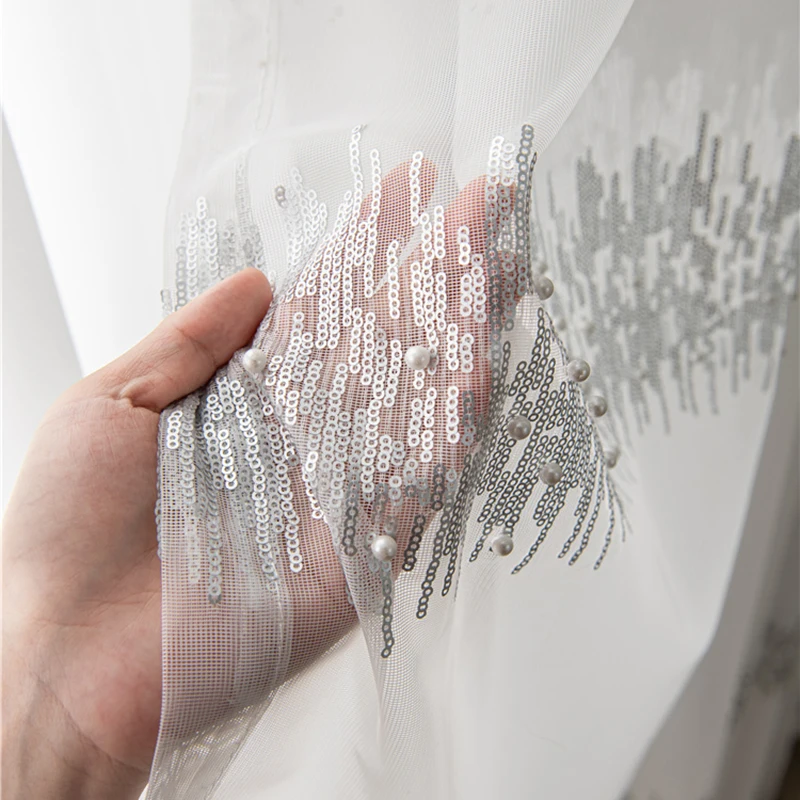 White Sequin Luxury Beaded Tulle Curtains for Bedroom Delicate Elegant Gray Voile Window Treatment French Romantic Door Curtains
White Sequin Luxury Beaded Tulle Curtains for Bedroom Delicate Elegant Gray Voile Window Treatment French Romantic Door Curtains