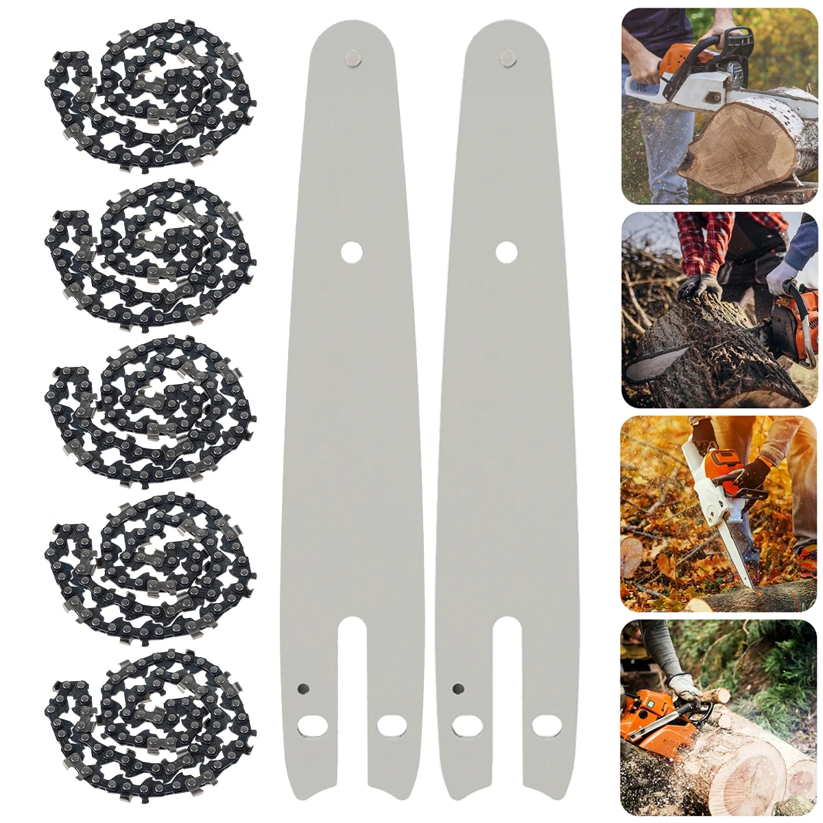 6IN Sharp Chainsaw Chains And Guides Set W/ 7Pcs For Mini Pruning Saw Electric Saw High Quality And Durable ChainSaw Accessories
6IN Sharp Chainsaw Chains And Guides Set W/ 7Pcs For Mini Pruning Saw Electric Saw High Quality And Durable ChainSaw Accessories