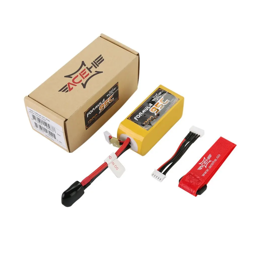 ACEHE 1300mAh 95C 14.8V 4S1P 22.2WH Capacity High Rated Lipo RC Battery With XT60 Plug For FPV Racing Car Boat
ACEHE 1300mAh 95C 14.8V 4S1P 22.2WH Capacity High Rated Lipo RC Battery With XT60 Plug For FPV Racing Car Boat