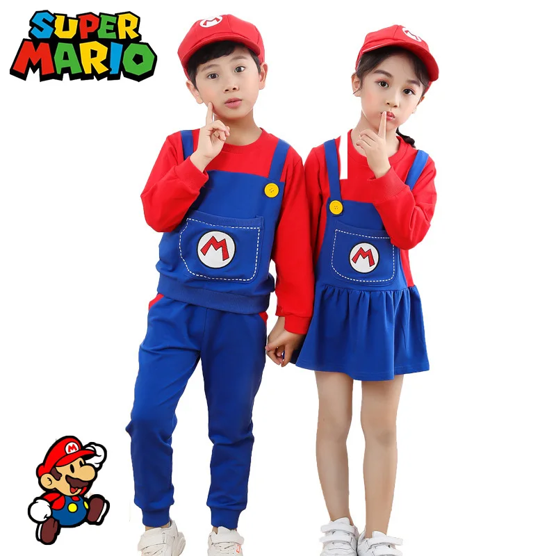 New Game Super Mario Hat Set Combination Boys and Girls Mario Suit Dancing Dress Christmas Children Cosplay Performance Costume
New Game Super Mario Hat Set Combination Boys and Girls Mario Suit Dancing Dress Christmas Children Cosplay Performance Costume