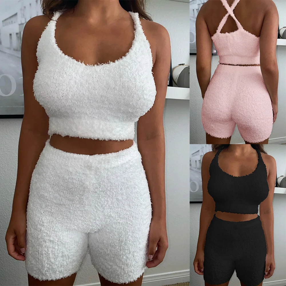 2 Piece Polar Fleece Pajama Sets Women Fashion Plush Shorts Set 2021 Sexy Sleeping Crop Tops Solid Vest Home Clothes Pijama
2 Piece Polar Fleece Pajama Sets Women Fashion Plush Shorts Set 2021 Sexy Sleeping Crop Tops Solid Vest Home Clothes Pijama