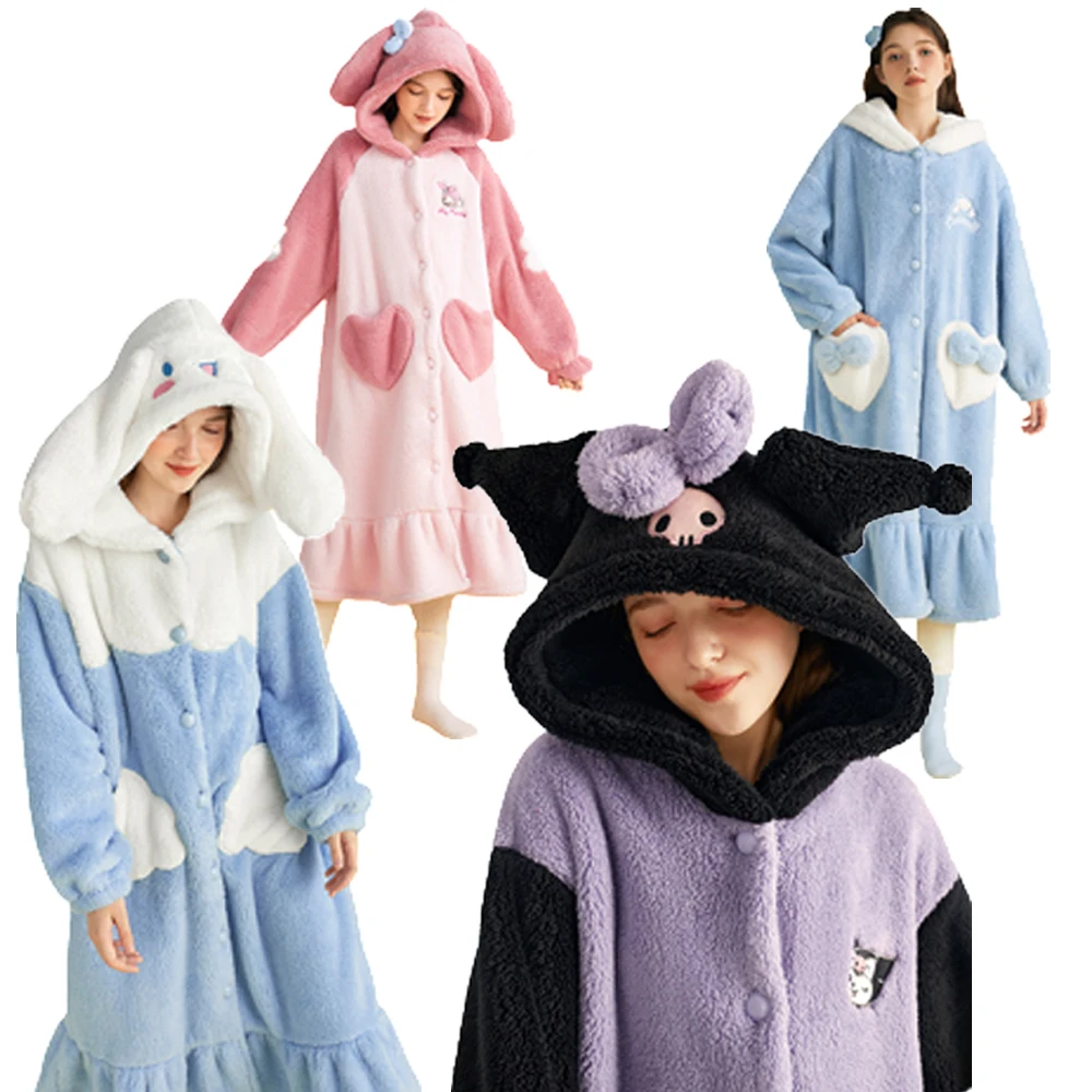 Sanrio Christmas Pajamas Kuromi Cinnamoroll My Melody Plush Anime Autumn Winter Warm Girl Thick Coral Fleece Nightdress
Sanrio Christmas Pajamas Kuromi Cinnamoroll My Melody Plush Anime Autumn Winter Warm Girl Thick Coral Fleece Nightdress