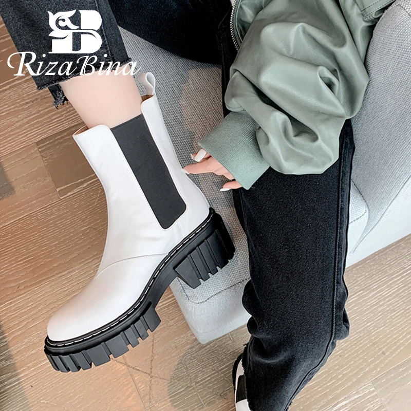 RIZABINA Genuin Leather Ankle Boots Women Thick Bottom Mixed Color Female Shoes 2022 Short Boots Ins Fashion Footwear Size 34-40
RIZABINA Genuin Leather Ankle Boots Women Thick Bottom Mixed Color Female Shoes 2022 Short Boots Ins Fashion Footwear Size 34-40