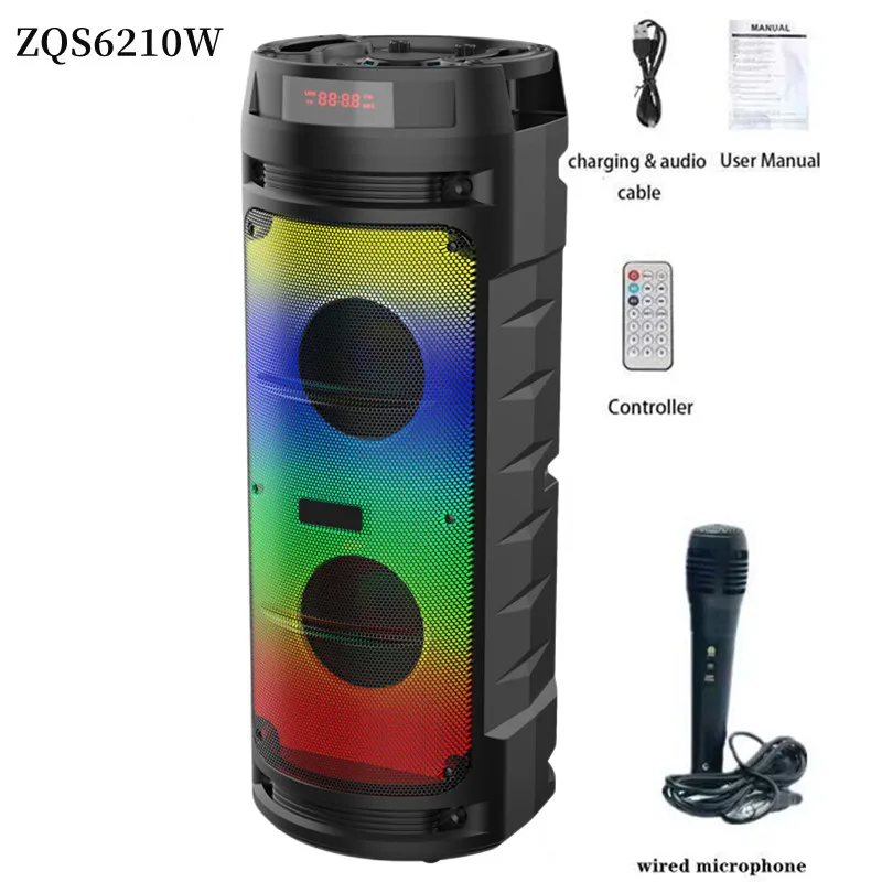 Беспроводная Bluetooth колонка, 6,5 дюйма, Портативная колонка большой мощности, стерео сабвуфер, бас, стандартные динамики с микрофоном, семейный караок
Беспроводная Bluetooth колонка, 6,5 дюйма, Портативная колонка большой мощности, стерео сабвуфер, бас, стандартные динамики с микрофоном, семейный караок
