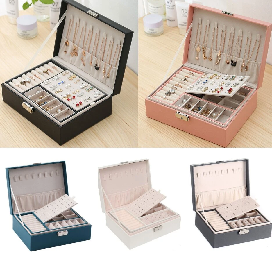 Double Layer Storage Box For Men And Women Large Capacity Leather Jewelry Box Hardware Latch Travel Portable Flip
Double Layer Storage Box For Men And Women Large Capacity Leather Jewelry Box Hardware Latch Travel Portable Flip