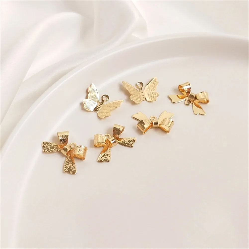 14K Gold Color Three-dimensional butterfly pendant flash sand bow accessories DIY bracelet ornaments earrings hanging ornaments
14K Gold Color Three-dimensional butterfly pendant flash sand bow accessories DIY bracelet ornaments earrings hanging ornaments