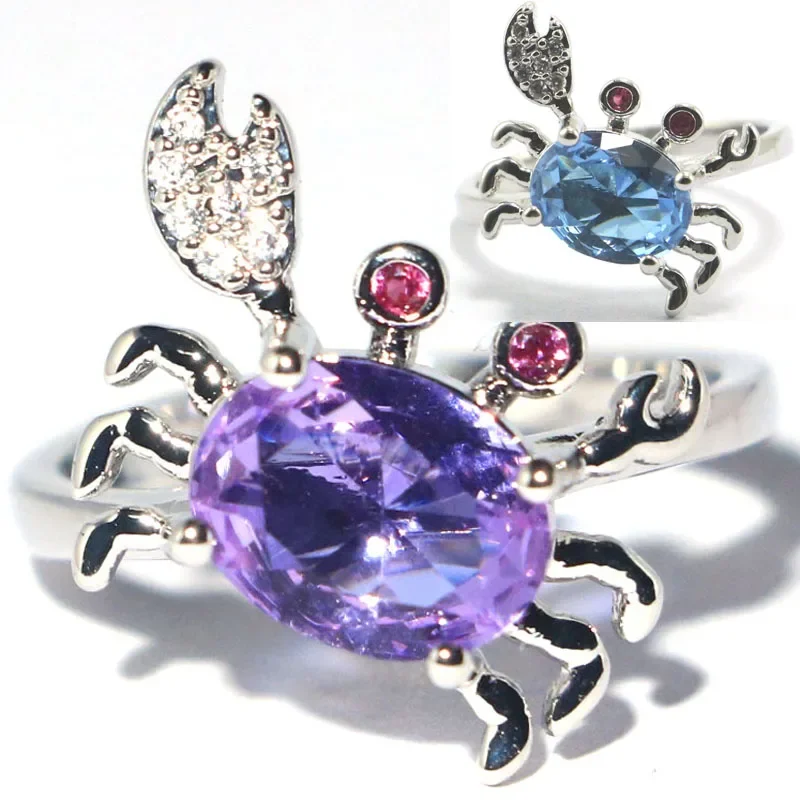3g 925 SOLID STERLING SILVER Ring Crab Shape Real Blue Sapphire Color Changing Alexandrite Topaz Zultanite Women Wedding
3g 925 SOLID STERLING SILVER Ring Crab Shape Real Blue Sapphire Color Changing Alexandrite Topaz Zultanite Women Wedding