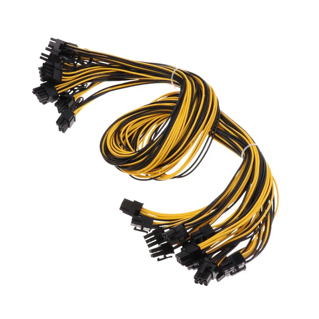 12 шт., Кабели 6-6 + 2-Pin, длина 27,5 дюйма (70 см) «Папа-папа» для графического процессора 
12 шт., Кабели 6-6 + 2-Pin, длина 27,5 дюйма (70 см) «Папа-папа» для графического процессора