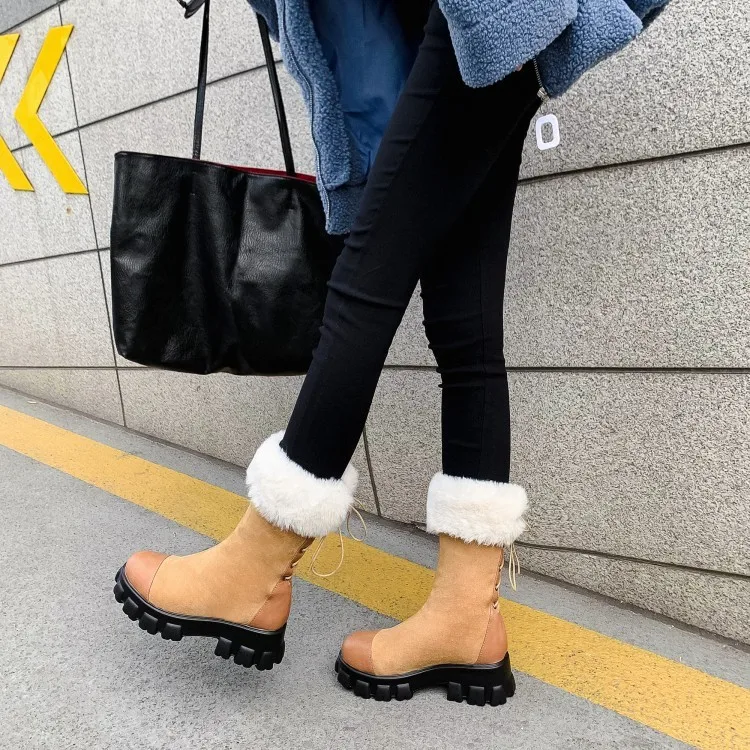 Martin Boots Women Winter 2022 Plush Warm Chunky Heels Mid Calf Boots Platform Shoes Fashion Lace Up Round Toe Boots
Martin Boots Women Winter 2022 Plush Warm Chunky Heels Mid Calf Boots Platform Shoes Fashion Lace Up Round Toe Boots