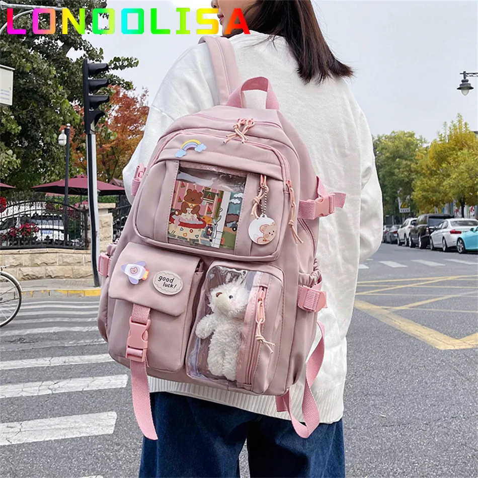 Cute Women Backpack Waterproof Multi-Pocket Nylon School Bagpacks for Student Female Girls Kawaii Laptop Book Pack Mochilas
Cute Women Backpack Waterproof Multi-Pocket Nylon School Bagpacks for Student Female Girls Kawaii Laptop Book Pack Mochilas